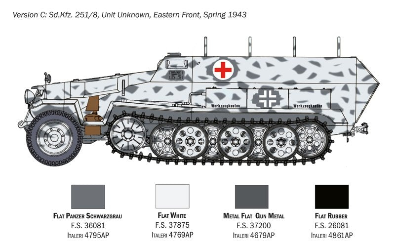 Italeri 7077 Sd.Kfz. 251/8 AMBULANCES 1/72 – immagine 5