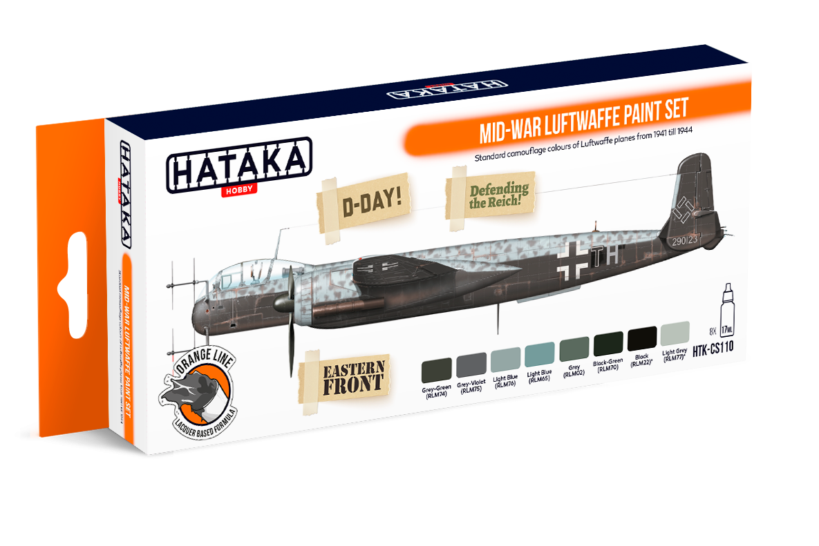 Hataka Hobby HTK-CS110 Mid-War Luftwaffe Paint Set (8x17ml) – image 2