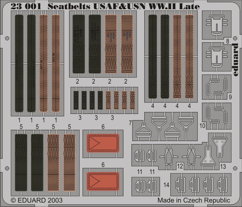 Eduard 23001 Seatbelts USAF &amp; USN WWII late 1/24