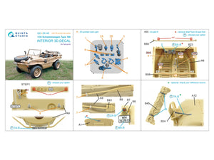 Quinta Studio QD+35145 Schwimmwagen Type 166 Intérieur imprimé en 3D et coloré sur papier décalcomanie (Tamiya) (avec pièces en résine imprimées en 3D) 1/35 – image 14