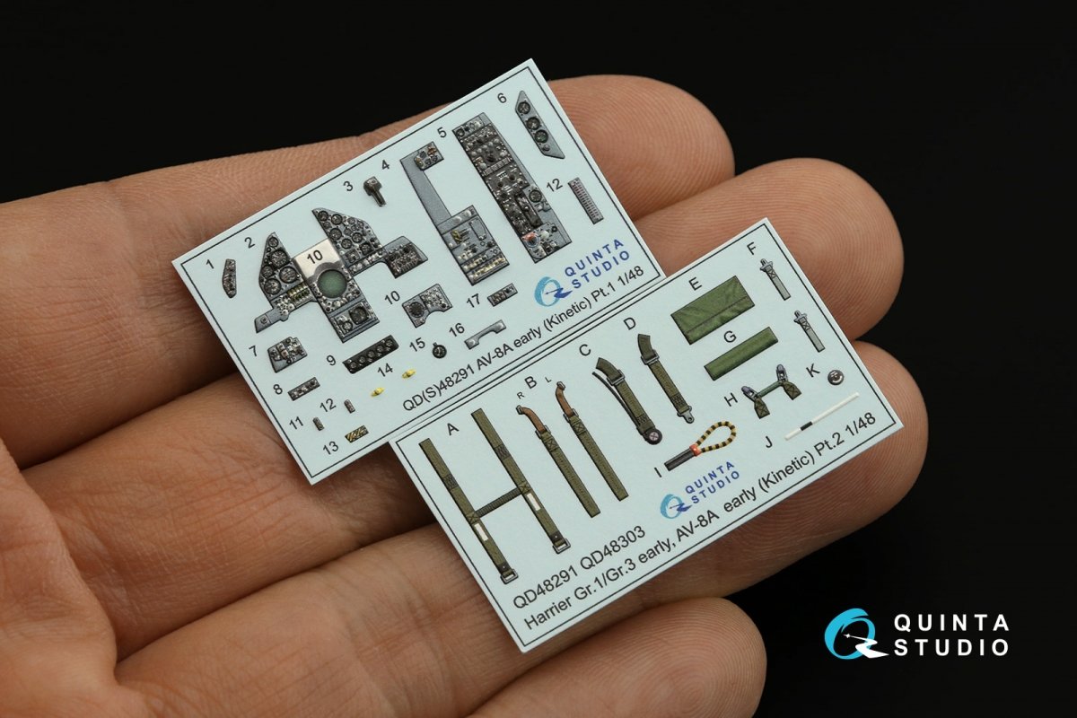 Intérieur imprimé en 3D et coloré sur papier décalcomanie Quinta Studio QD48291 AV-8A (version initiale) (Kinetic) 1/48  – immagine 2
