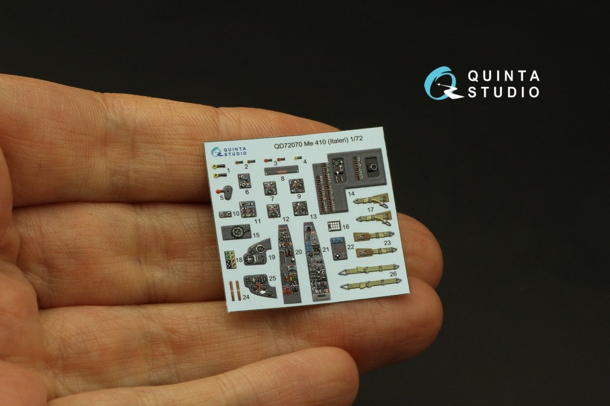 Intérieur imprimé en 3D et coloré sur papier décalcomanie Quinta Studio QD72070 Me 410 (Italeri) à l&amp;#39;échelle 1/72 – Bild 6