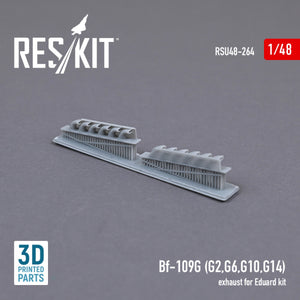 RESKIT RSU48-0264 BF-109G (G2, G6, G10, G14) ÉCHAPPEMENT POUR MAQUETTE EDUARD (IMPRIMÉ EN 3D) 1/48 – immagine 2