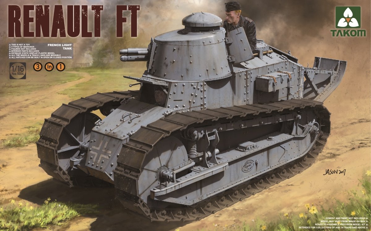 Takom 1004 Char léger français Renault FT-17 (3 en 1) 1/16