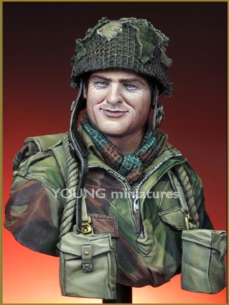 Young Miniatures YM1834 Parachutiste britannique Europe du Nord-Ouest Seconde Guerre mondiale 1/10 