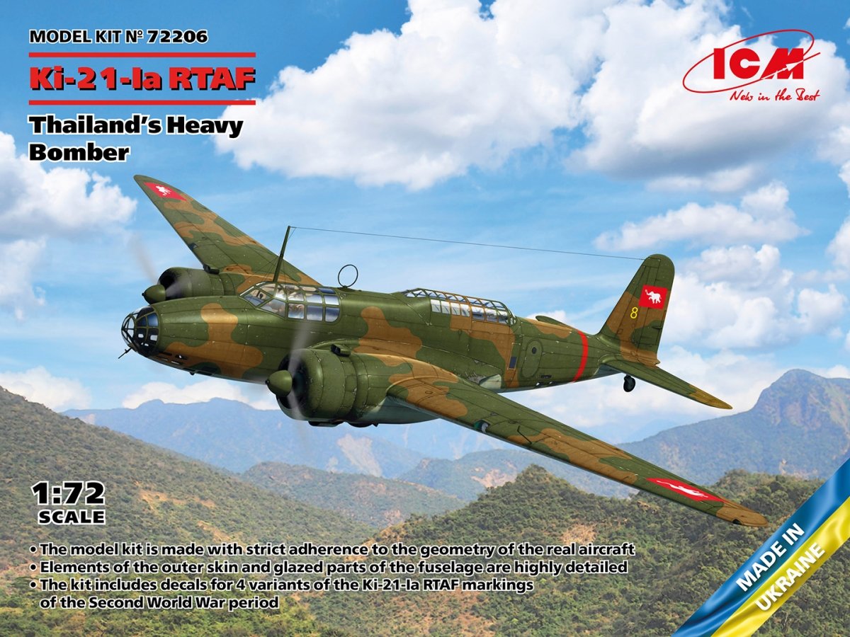 ICM 72206 Ki-21-Ia Bombardier lourd de la RTAF (Thaïlande) au 1/72