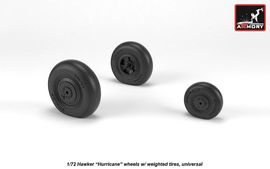 Roues de Hawker Hurricane Armory Models AW72416 avec pneus lestés 1/72 – immagine 3