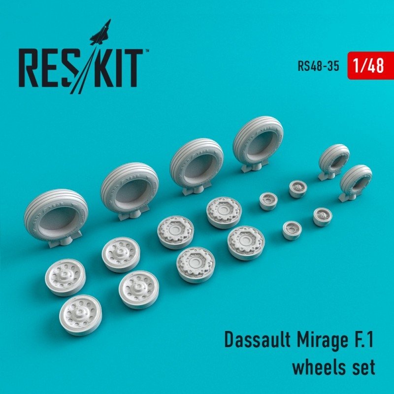 RESKIT RS48-0035 Jeu de roues Mirage F.1 1/48