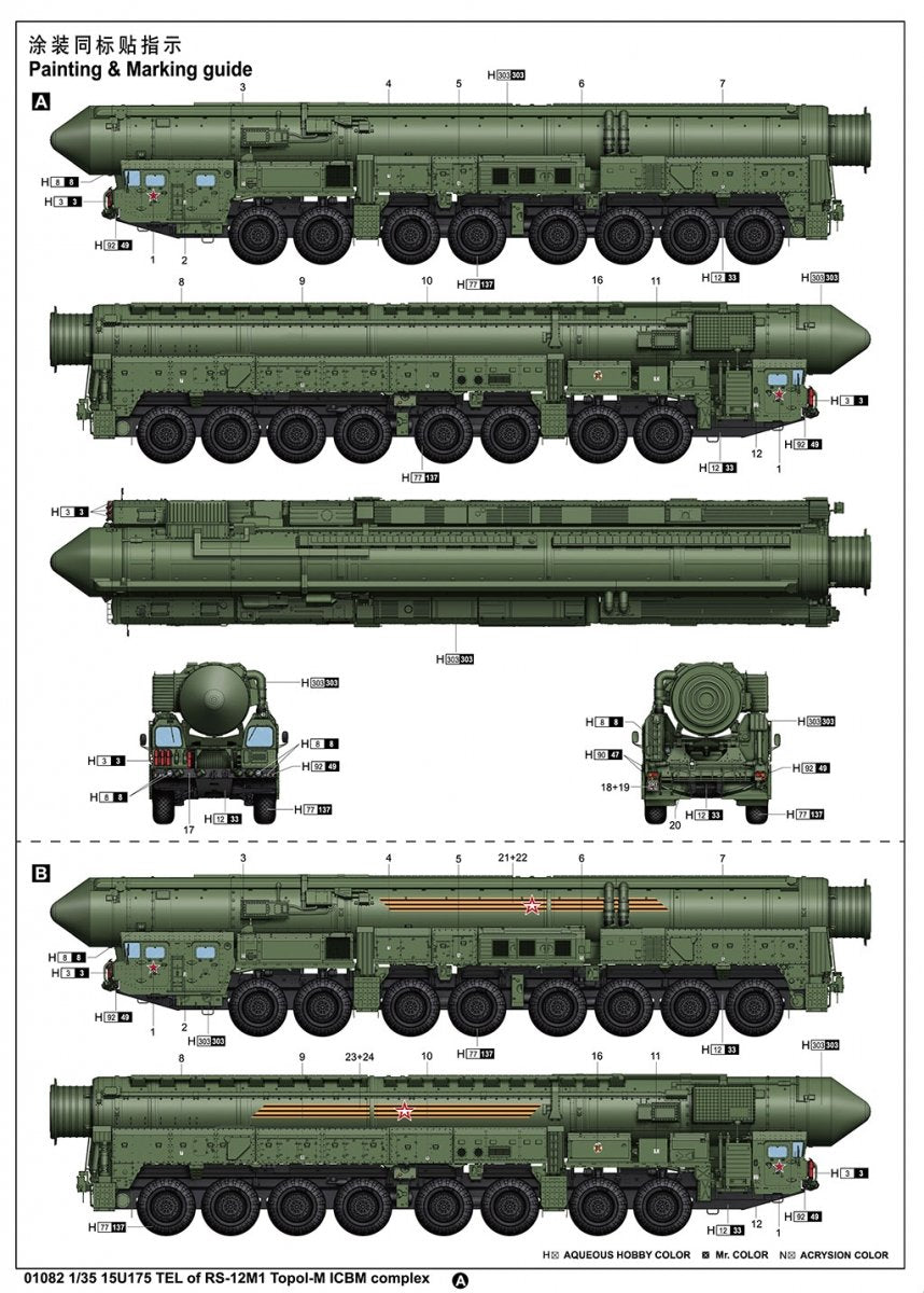 Trompette 01082 15U175 TEL du complexe RS-12M1 Topol-M ICBM 1/35 – image 29