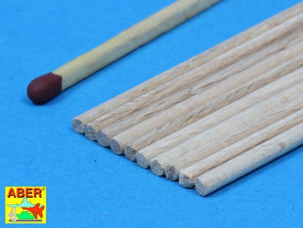 Tiges rondes en bois Aber WR2, longueur 2,00 mm, 250 mm x 10 pièces. – image 3