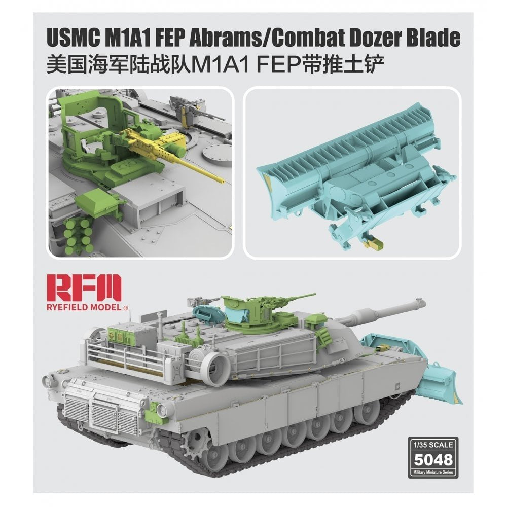 Lame de bulldozer de combat M1A1 FEP Abrams, modèle Rye Field 5048, USMC, échelle 1/35 – Bild 2