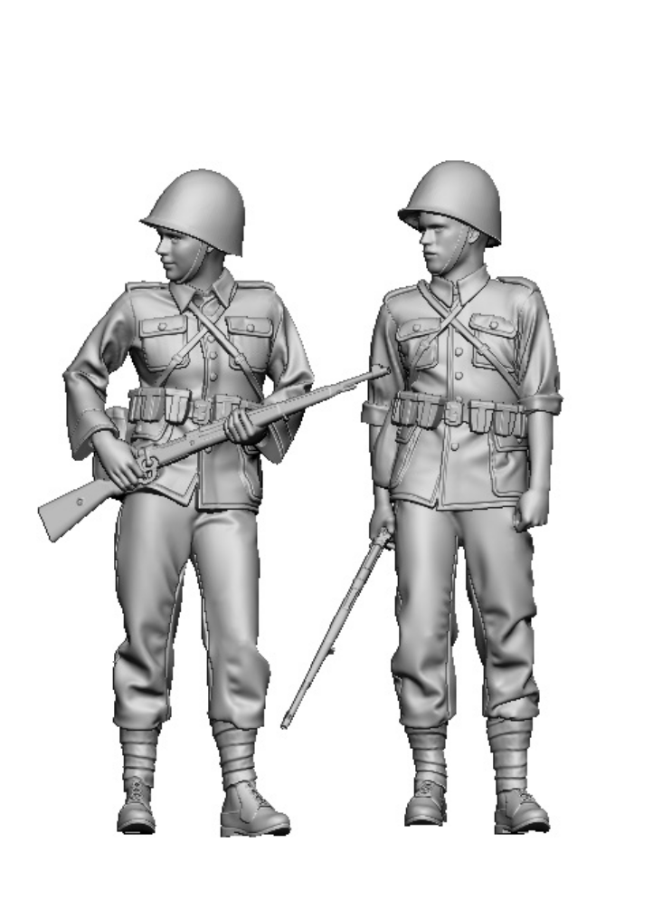 Glowel Miniatures 35945 Infanterie polonaise debout (2 figurines, imprimées en 3D) 1/35