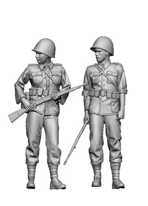 Glowel Miniatures 35945 Infanterie polonaise debout (2 figurines, imprimées en 3D) 1/35