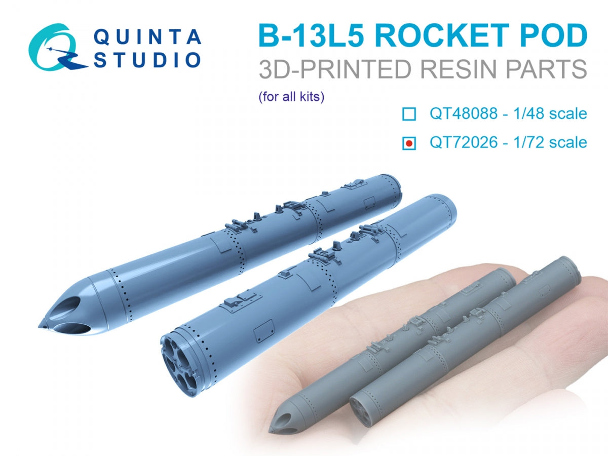 Quinta Studio QT72026 B-13L5 rocket pods, 2 pcs (for all kits) 1/72