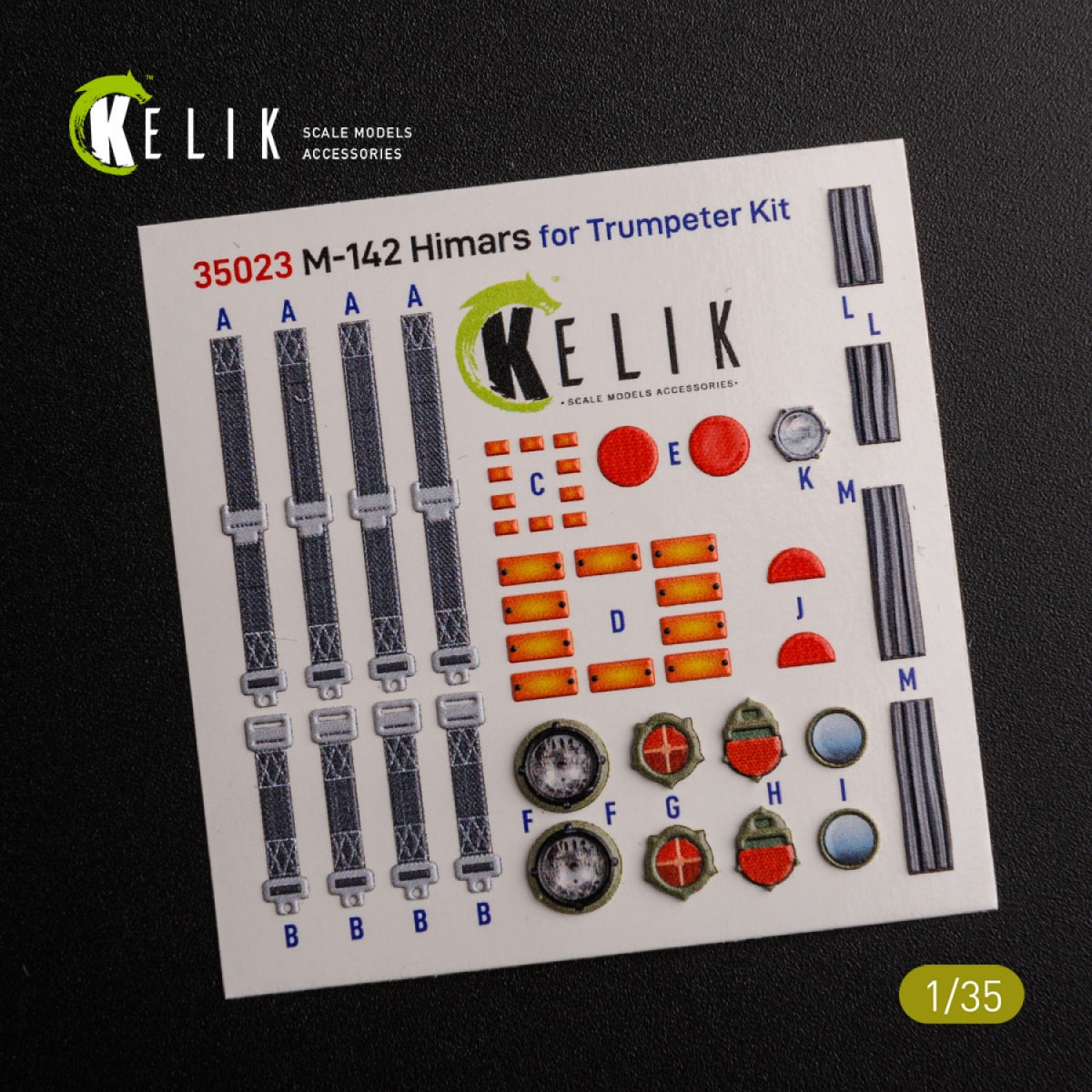 KELIK K35023 M142 HIMARS - Décalcomanies 3D intérieures et décalcomanies classiques pour maquette Trumpeter au 1/35 – image 4