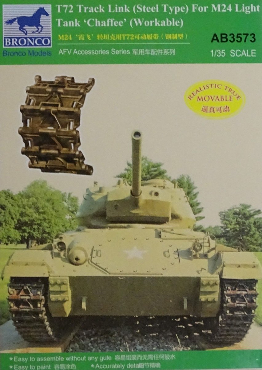 Maillon de chenille en acier Bronco AB3573 T72 pour M24 Chaffee 1/35