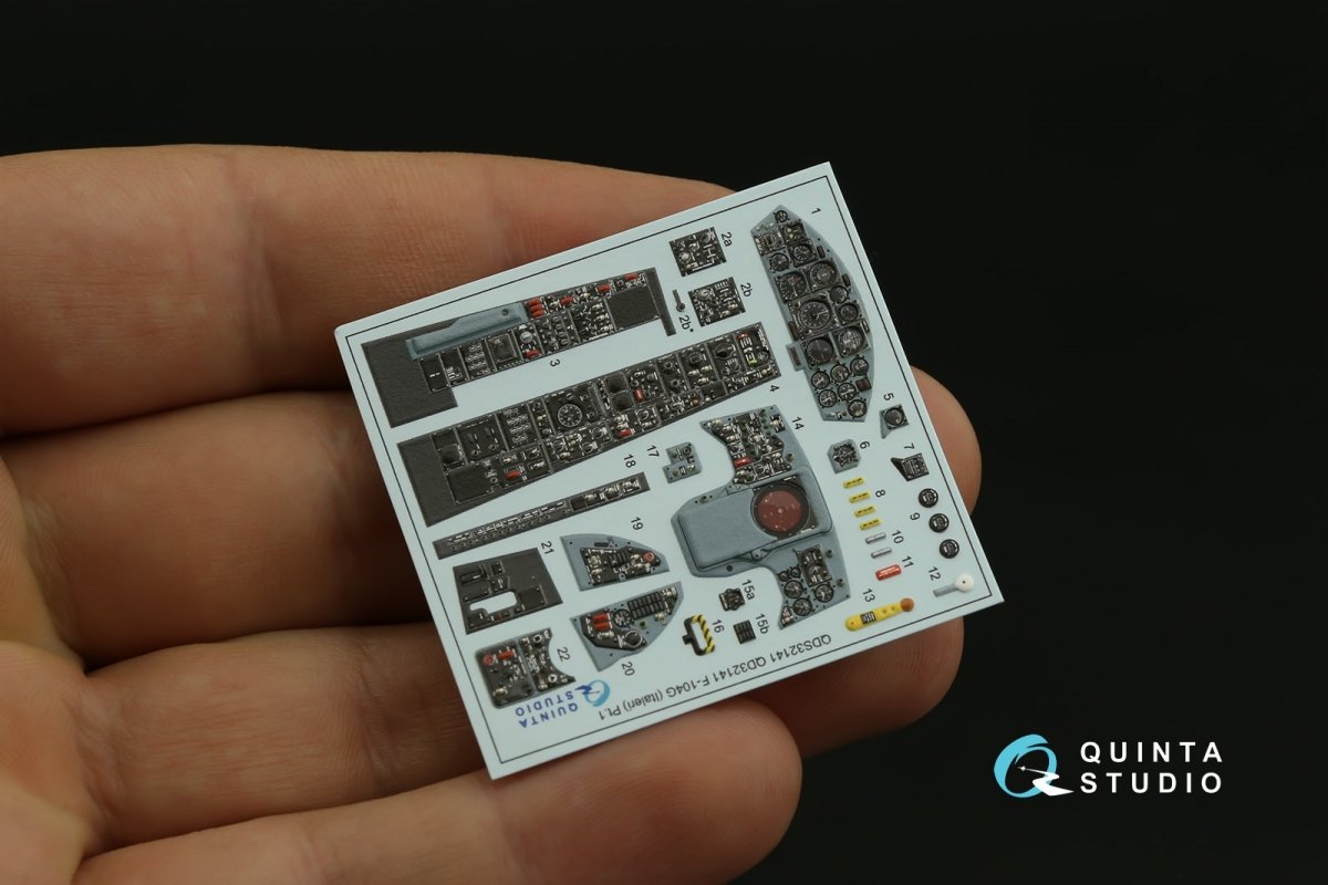 Intérieur imprimé en 3D et coloré sur papier décalcomanie Quinta Studio QD32141 F-104G (Italeri) 1/32 – Bild 8