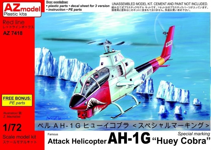 AZmodel AZ7418 Hélicoptère d'attaque AH-1G « Huey Cobra » version tardive, marquage spécial, échelle 1/72