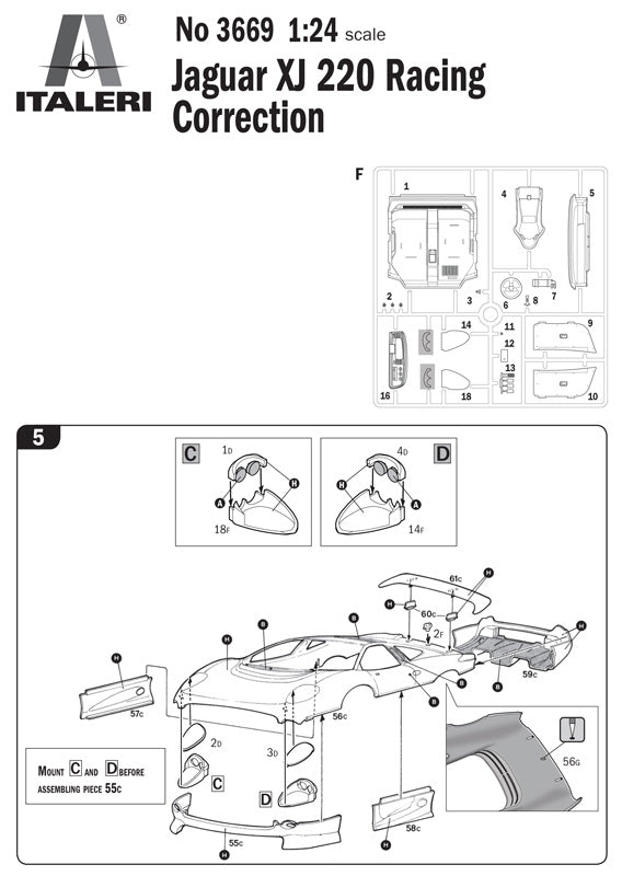 Italeri 3669 Jaguar XJ 220 Racing 1/24 – zdjęcie 5