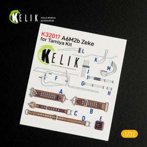 KELIK K32017 A6M2B ZEKE - DÉCALCOMANIES 3D INTÉRIEURES POUR MAQUETTE TAMIYA 1/32 – immagine 3