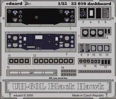 Tableau de bord Eduard 33010 UH-60L pour ACADEMY 1/35