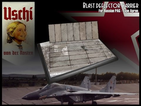 Uschi 3034 Maquette scénique : Voie de circulation et tarmac de type PAG russe, rectangulaire, édition mur anti-explosion 1/72 – Bild 2
