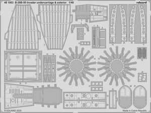 Eduard 481003 B-26B-50 Invader train d&amp;#39;atterrissage et extérieur pour ICM 1/48