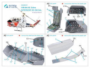 Intérieur imprimé en 3D et coloré sur papier décalcomanie Quinta Studio QD48331 AH-1G (Special Hobby) 1/48 – image 6