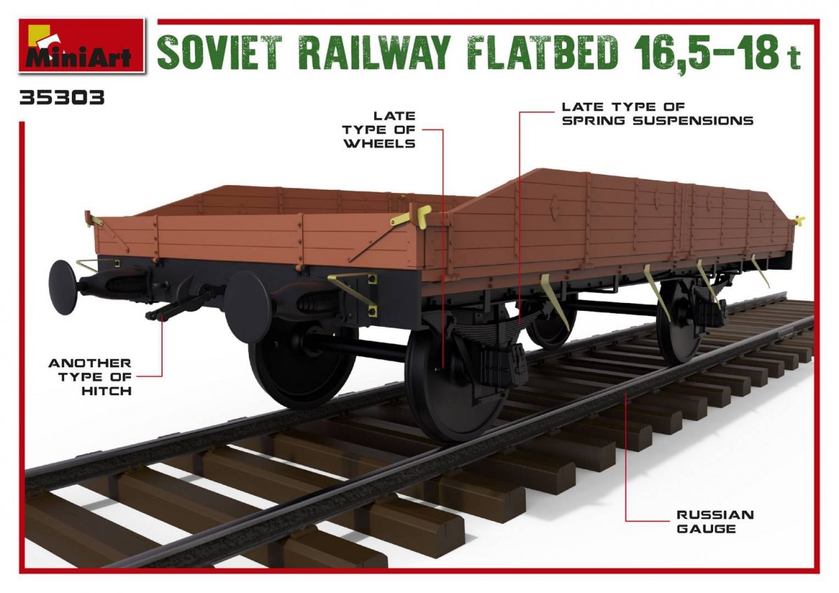 MiniArt 35303 Plateau ferroviaire soviétique 16,5-18t (1/35) – imagen 3