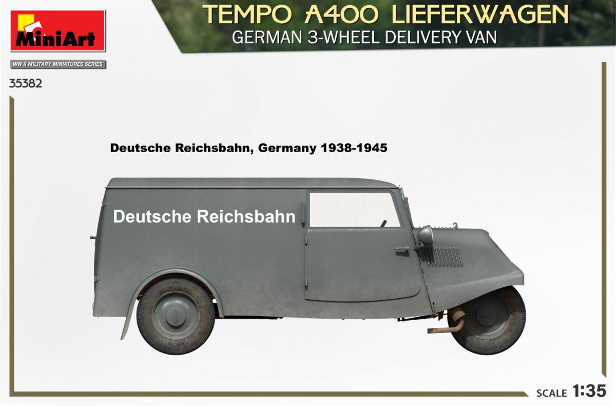 MiniArt 35382 TEMPO A400 LIEFERWAGEN. FOURgon DE LIVRAISON ALLEMAND À 3 ROUES 1/35 – image 5