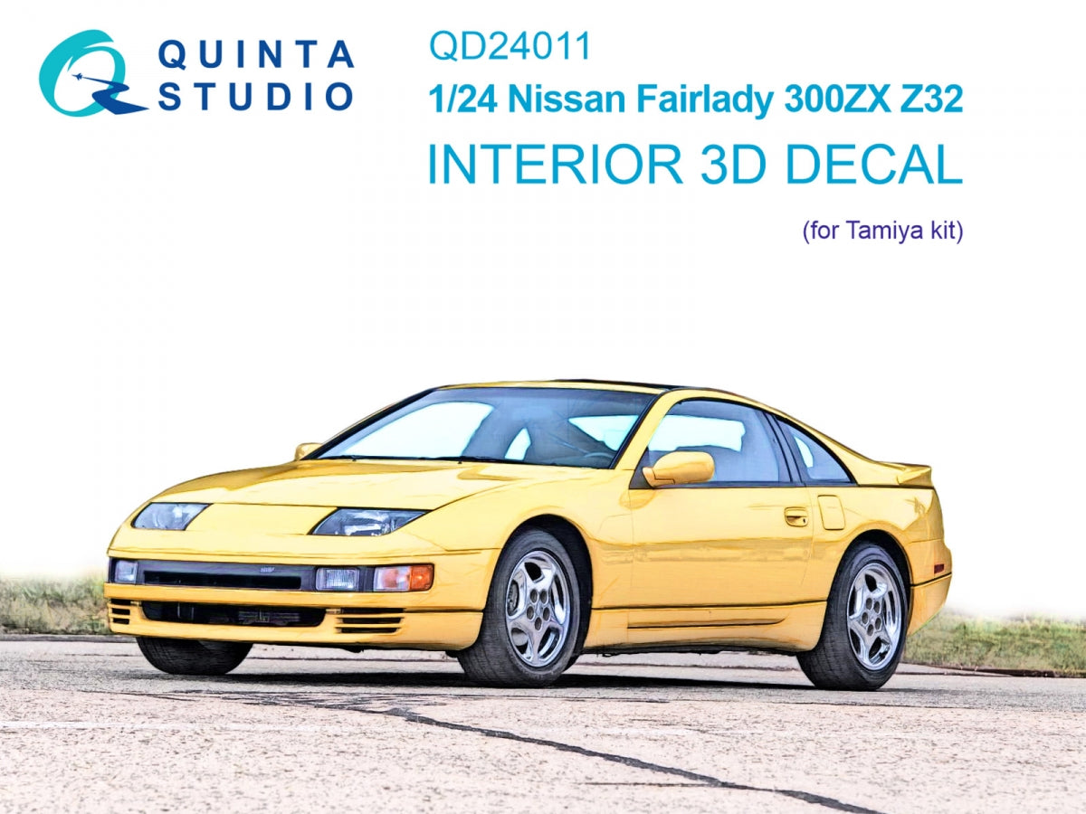 Intérieur imprimé en 3D et coloré sur papier décalcomanie Quinta Studio QD24011 Nissan Fairlady 300ZX Z32 (Tamiya) 1/24