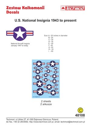 Techmod 48108 - Insignes nationaux américains de 1947 à nos jours (1/48) – immagine 2