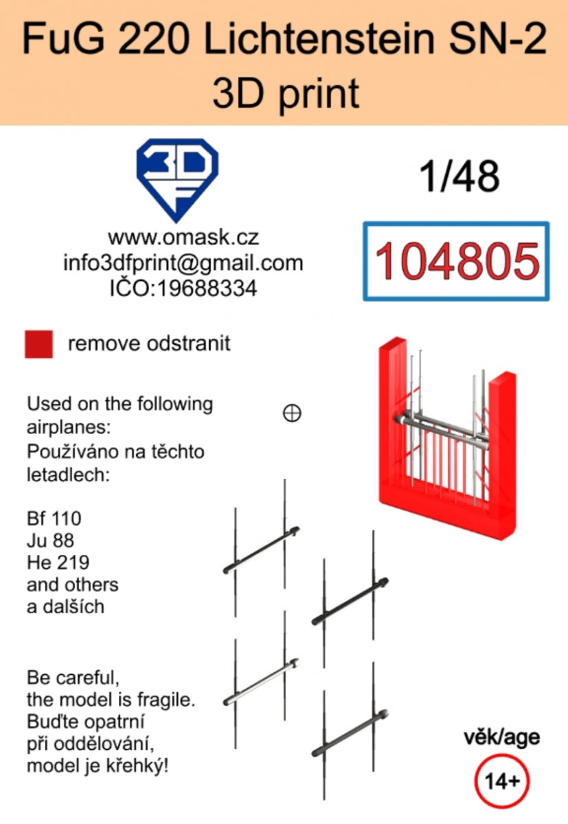 Omask 104805 FuG 220 Lichtenstein SN-2 (impression 3D) 1/48 – immagine 2