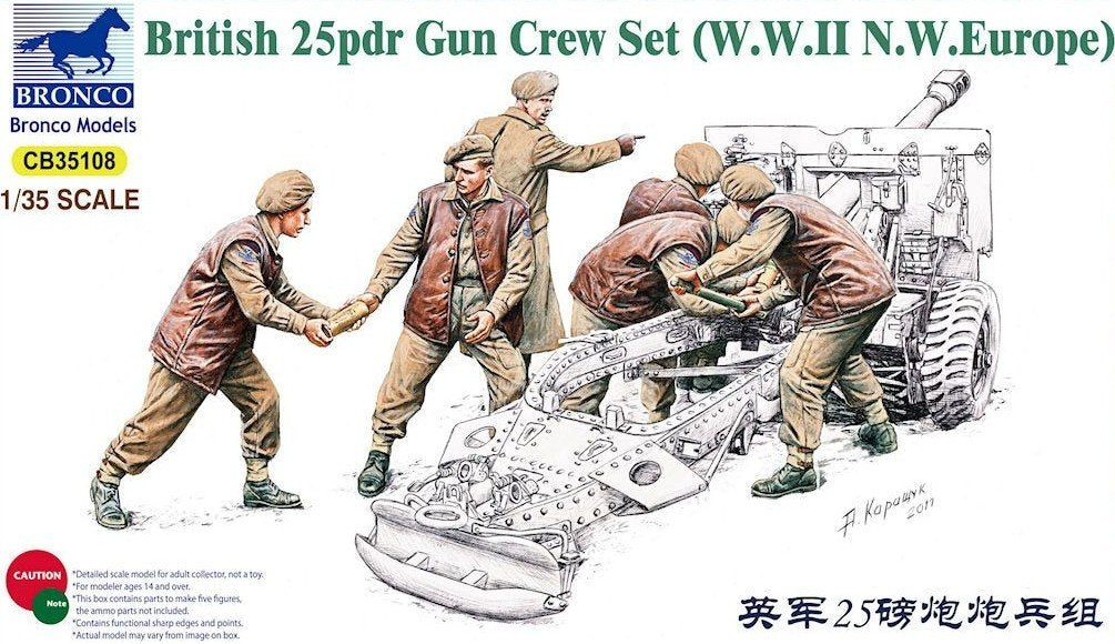 Ensemble d'équipage pour canon Bronco CB35108 de 25 livres (1/35) 