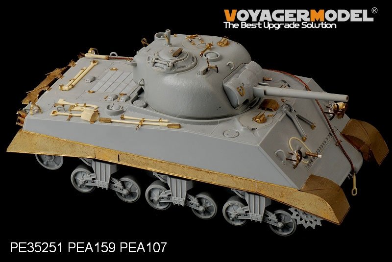 Jupes latérales de réservoir intermédiaire M4A2 USMC de la Seconde Guerre mondiale (version tardive) pour maquette Voyager PEA159 (pour kit DRAGON) 1/35  – immagine 2