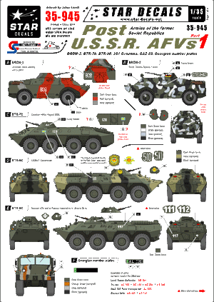 Star Decals 35-945 Véhicules blindés post-URSS 1/35