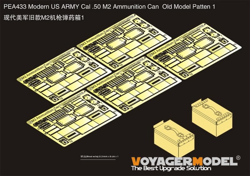 Boîte à munitions Voyager modèle PEA433, calibre .50 M2, armée américaine moderne, ancien modèle, patron 1 (GP), échelle 1/35
