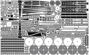 Pontos 37025FB IJN Musashi 1944 Kit de détails, pont noir charbon avancé (1/350) – imagen 13