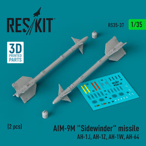 RESKIT RS35-0037 Missile AIM-9M « Sidewinder » (2 pièces) (Impression 3D) 1/35
