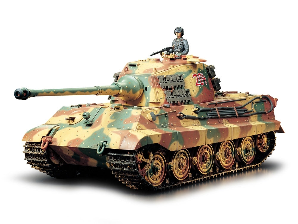 Tamiya 56018 Maquette radiocommandée de char lourd allemand Type VI King Tiger, tourelle de production, kit complet toutes options, échelle 1/16
