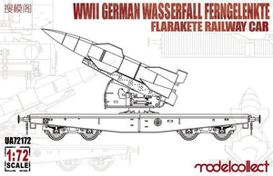 Modelcollect UA72172 Voiture de chemin de fer allemande Wasserfall Ferngelenkte Flarakete de la Seconde Guerre mondiale (1/72)