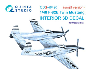 Intérieur coloré imprimé en 3D sur papier décalcomanie pour F-82E Twin Mustang (Modèles) (Petite version) Quinta Studio QDS-48496 (Échelle 1/48)