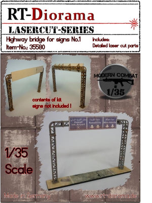 RT-Diorama 35580 Pont autoroutier pour panneaux n° 1 1/35