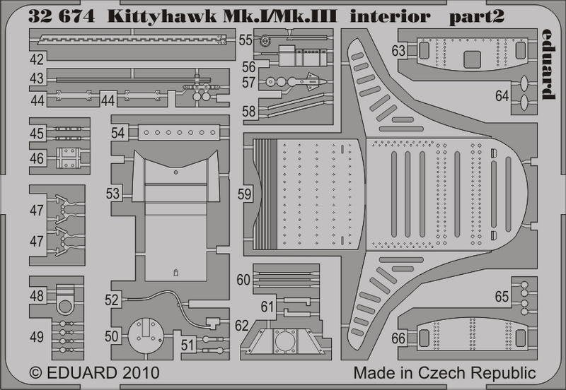 Eduard 32674 Kittyhawk Mk. Je/Mc. III intérieur SA 1/32 Hasegawa  – Bild 2