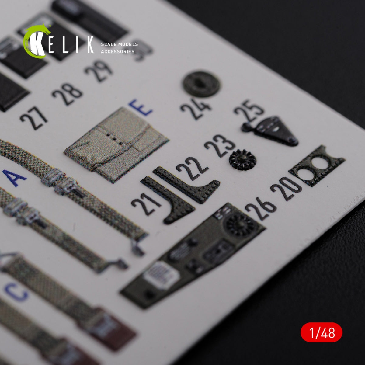 Décalcomanies 3D intérieures KELIK K48087 TBF-1C pour maquette Academy au 1/48 – image 4