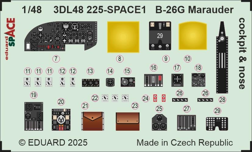 Eduard 3DL48225 B-26G Marauder cockpit et nez SPACE ICM 1/48 – image 3