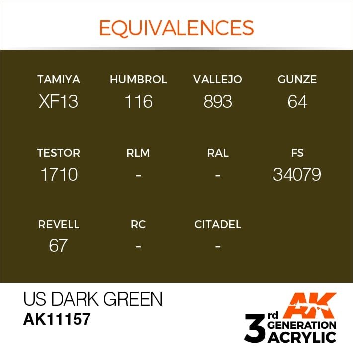 AK Interactive AK11157 US VERT FONCÉ – STANDARD 17 ml – immagine 3