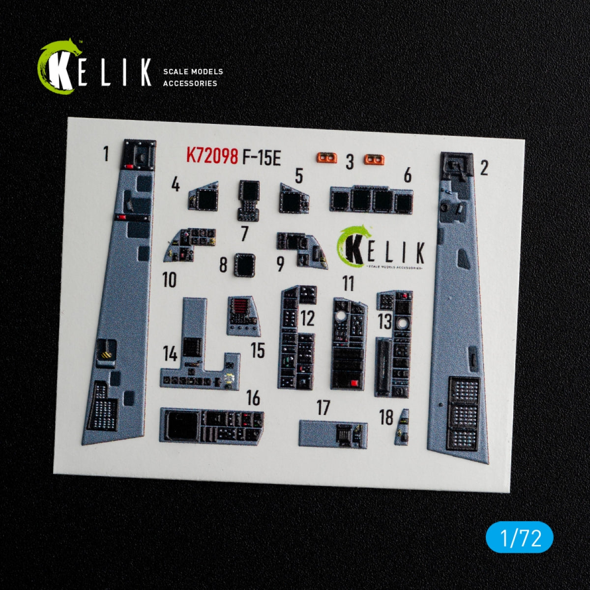 KELIK K72098 F-15E - décalcomanies 3D intérieures pour maquette GWH au 1/72 – imagen 3