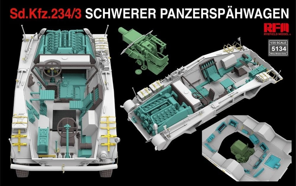 Modèle de champ de seigle 5134 Sd.Kfz. 234/3 Schwerer Panzerspahwagen 7.5cm Stummel 1/35 – immagine 4