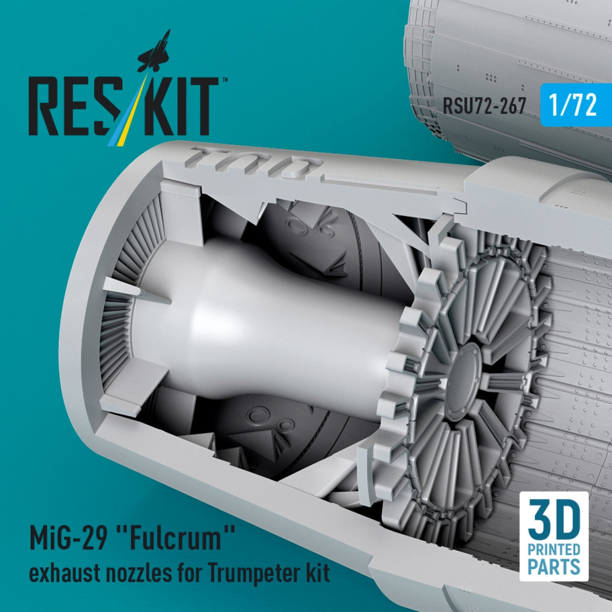 RESKIT RSU72-0267 Tuyères d&amp;#39;échappement MiG-29 « Fulcrum » pour maquette Trumpeter (impression 3D) 1/72 – Bild 3